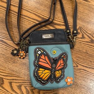 Chala blue monarch butterfly cell phone crossbody purse NWT Crossbody